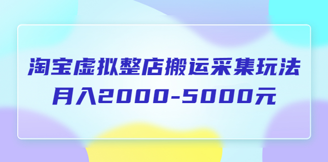 淘宝虚拟整店搬运采集玩法分享课：月入2000-5000元（5节课）-科景笔记