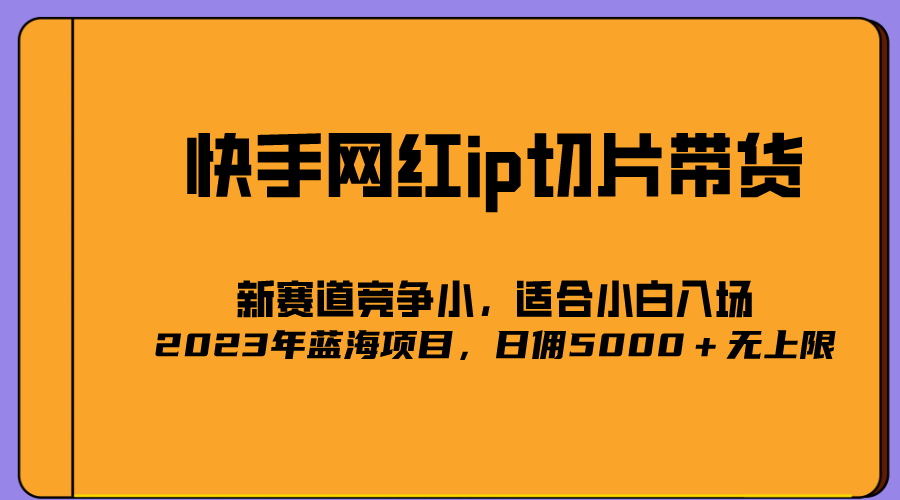 2023爆火的快手网红IP切片，号称日佣5000＋的蓝海项目，二驴的独家授权-科景笔记