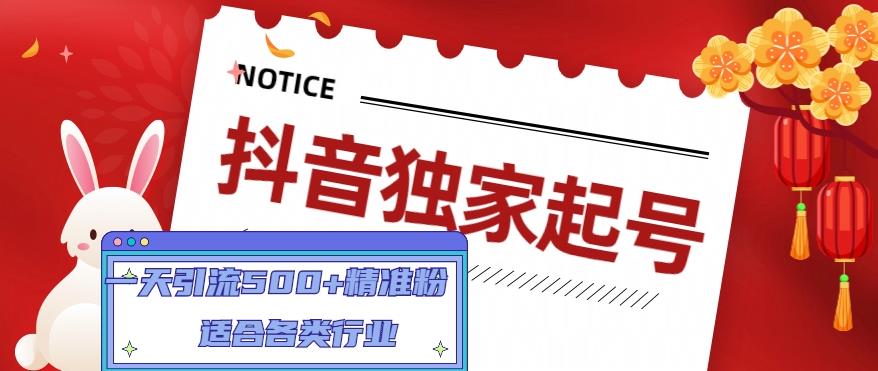 抖音独家起号，一天引流500+精准粉，适合各类行业（9节视频课）-科景笔记