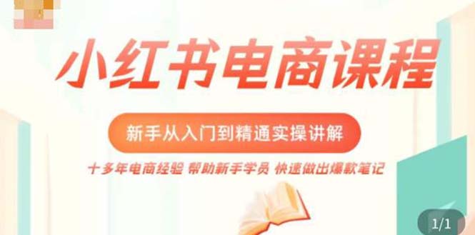 小红书电商新手入门到精通实操课，从入门到精通做爆款笔记，开店运营-科景笔记