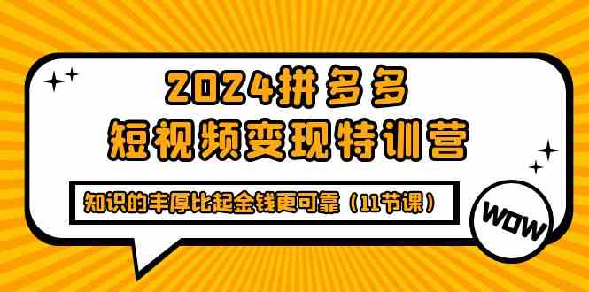 2024拼多多短视频变现特训营，知识的丰厚比起金钱更可靠（11节课）-科景笔记