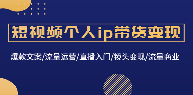 短视频个人ip带货变现：爆款文案/流量运营/直播入门/镜头变现/流量商业-科景笔记