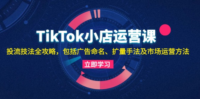 TikTok小店运营课：投流技法全攻略，包括广告命名 扩量手法及市场运营方法-科景笔记