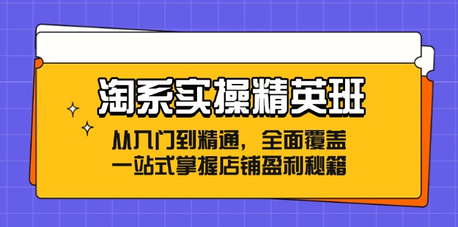 淘系实操精英班：从入门到精通，全面覆盖，一站式掌握店铺盈利秘籍-科景笔记