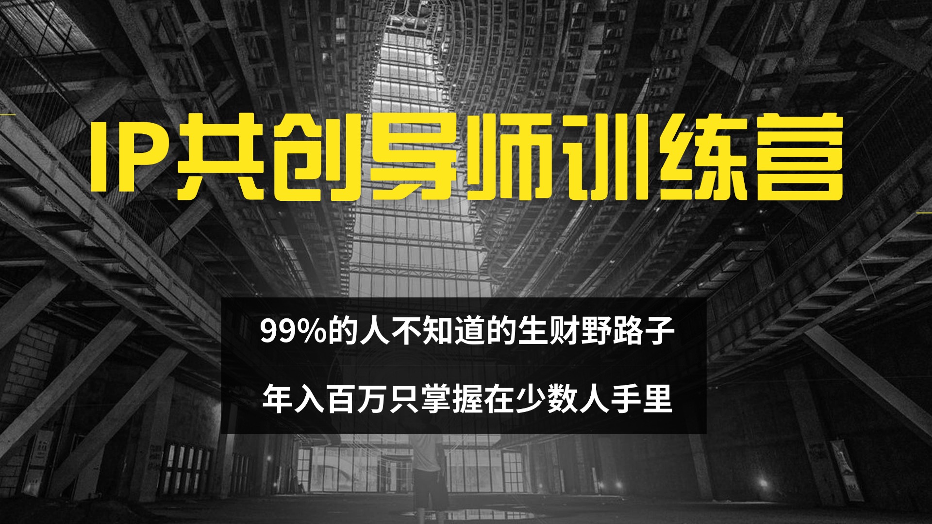 IP共创导师训练营 99%的人不知道的生财野路子 只掌握在少数人手里-科景笔记