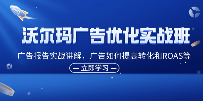 沃尔玛广告优化实战班，广告报告实战讲解，广告如何提高转化和ROAS等-科景笔记