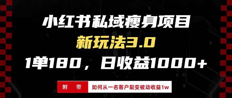 小红书瘦身项目3.0模式，新手小白日赚收益1000+（附从一名客户裂变收益…-科景笔记