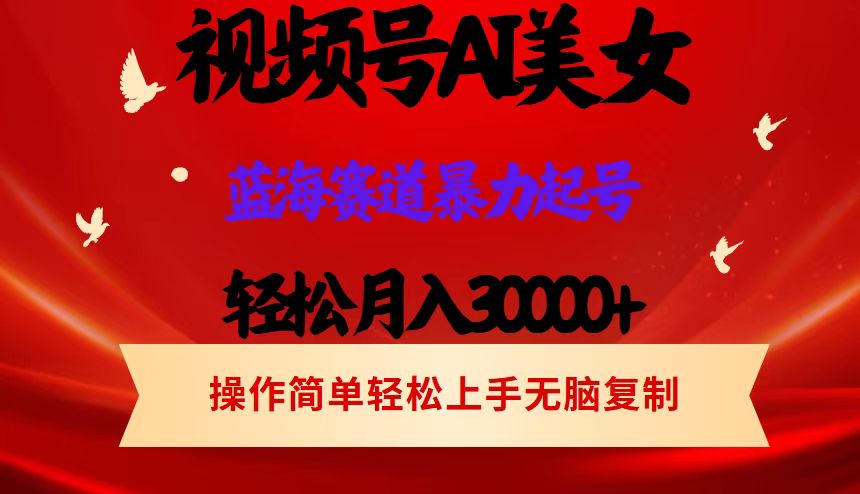 视频号AI美女跳舞，轻松月入30000+，蓝海赛道，流量池巨大，起号猛，当…-科景笔记