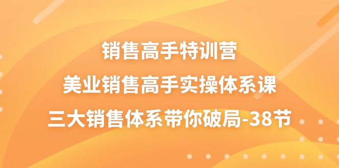 销售-高手特训营，美业-销售高手实操体系课，三大销售体系带你破局-38节-科景笔记